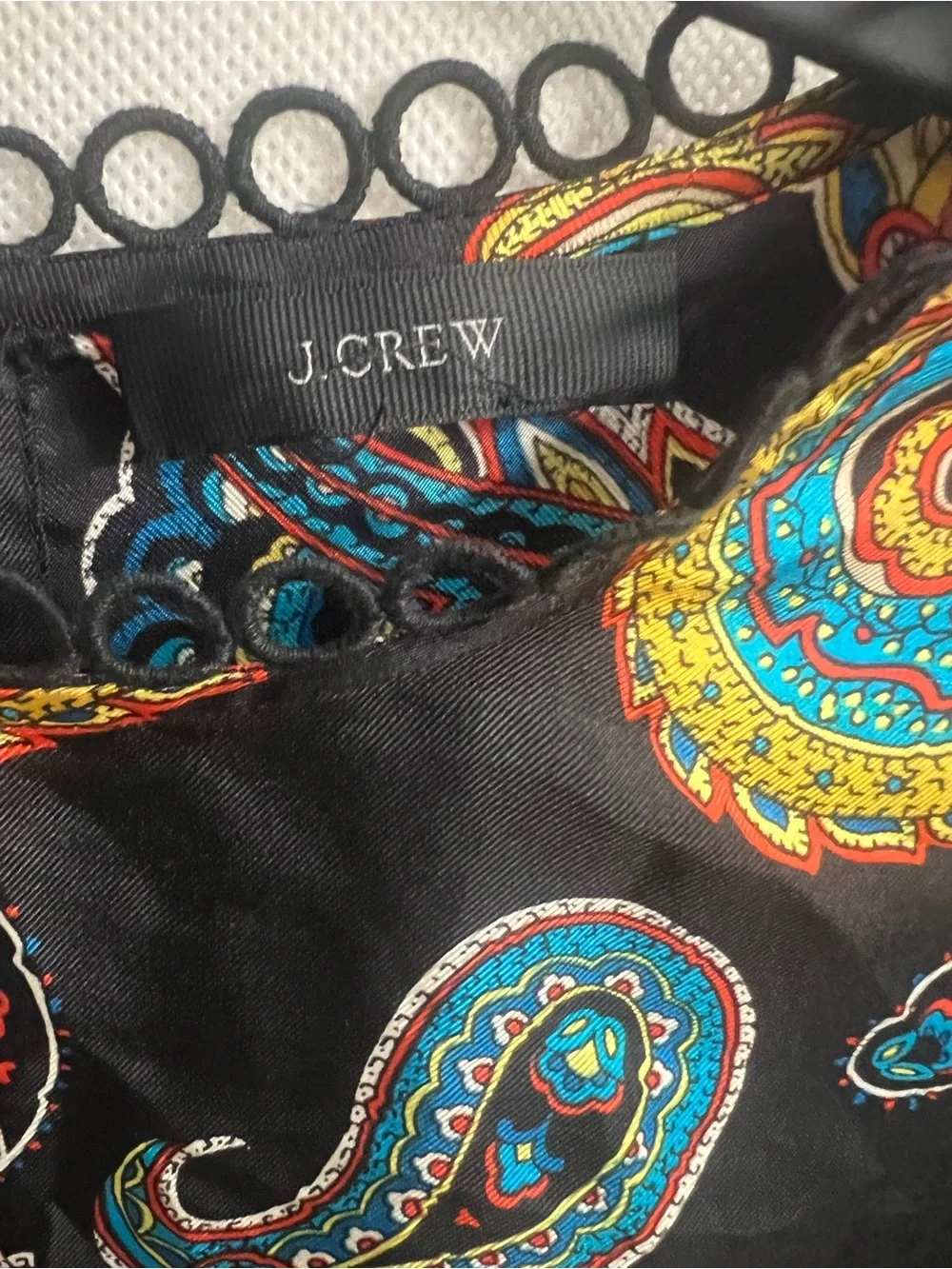J.Crew 100% Silk Paisley Print Long Sleeve Blouse M/L